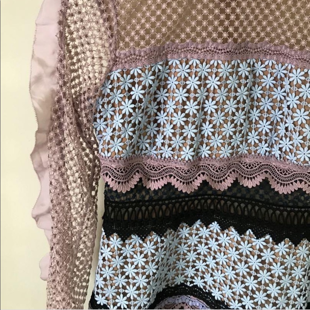 Self portrait bellies lace trim dress